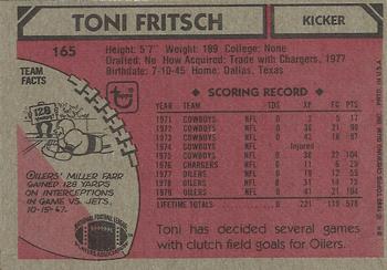 1980 Topps #165 Toni Fritsch Back