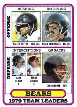 1980 Topps #226 Walter Payton / Brian Baschnagel / Gary Fencik / Terry Schmidt / Jim Osborne Front