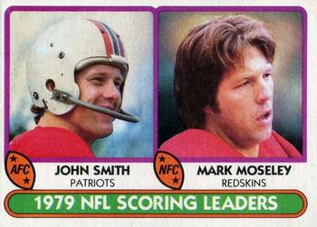 1980 Topps #334 1979 Scoring Leaders - John Smith / Mark Moseley Front