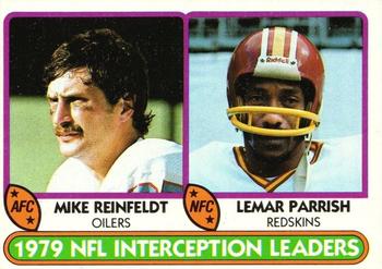 1980 Topps #335 1979 Interception Leaders - Mike Reinfeldt / Lemar Parrish Front