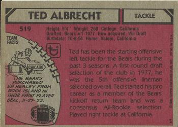 1980 Topps #519 Ted Albrecht Back