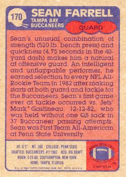 1985 Topps #170 Sean Farrell Back