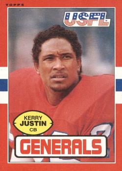 1985 Topps USFL #82 Kerry Justin Front