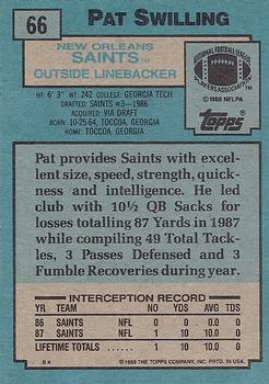 1988 Topps #66 Pat Swilling Back