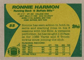 1989 Topps #55 Ronnie Harmon Back