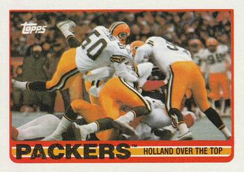 1989 Topps #371 Packers Team Leaders (Holland Over the Top) Front