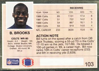 1990 Action Packed #103 Bill Brooks Back