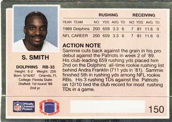 1990 Action Packed #150 Sammie Smith Back