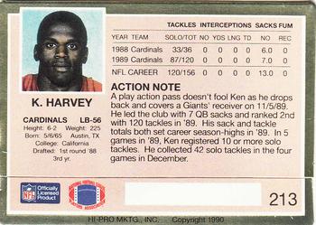 1990 Action Packed #213 Ken Harvey Back