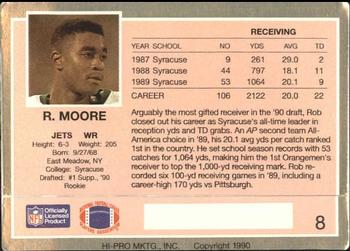 1990 Action Packed Rookie/Update #8 Rob Moore Back