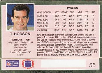 1990 Action Packed Rookie/Update #55 Tom Hodson Back
