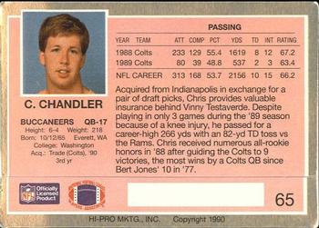 1990 Action Packed Rookie/Update #65 Chris Chandler Back