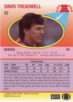 1990 Fleer #32 David Treadwell Back