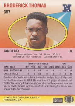 1990 Fleer #357 Broderick Thomas Back