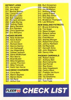 1990 Fleer #400 Checklist: 275-400 Front