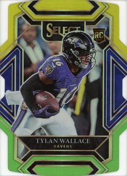 2021 Panini Select - Green and Yellow Prizm Die Cut #278 Tylan Wallace Front