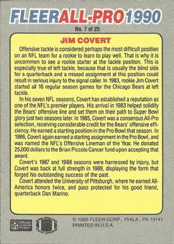 1990 Fleer - All-Pro #7 Jim Covert Back