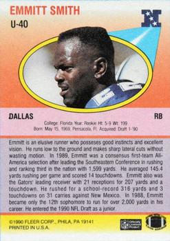 1990 Fleer Update #U-40 Emmitt Smith Back