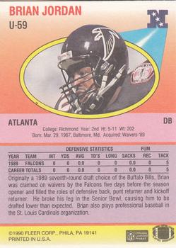 1990 Fleer Update #U-59 Brian Jordan Back