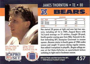 1990 Pro Set #457 James Thornton Back