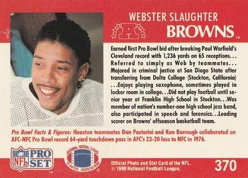1990 Pro Set #370 Webster Slaughter Back