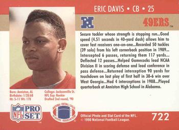 1990 Pro Set #722 Eric Davis Back