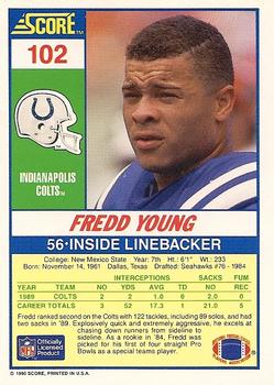 1990 Score #102 Fredd Young Back