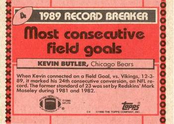 1990 Topps #4 Kevin Butler Back