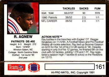 1991 Action Packed #161 Ray Agnew Back