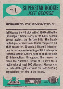 1991 Bowman #1 Jeff George Back