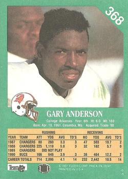 1991 Fleer #368 Gary Anderson Back