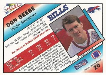 1991 Pacific #20 Don Beebe Back