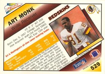 1991 Pacific #529 Art Monk Back