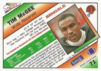 1991 Pacific #71 Tim McGee Back