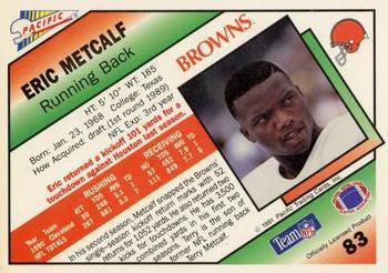 1991 Pacific #83 Eric Metcalf Back