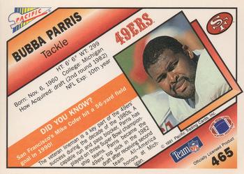 1991 Pacific #465 Bubba Paris Back