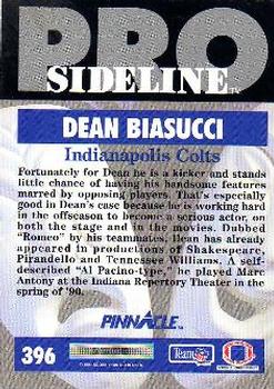 1991 Pinnacle #396 Dean Biasucci Back