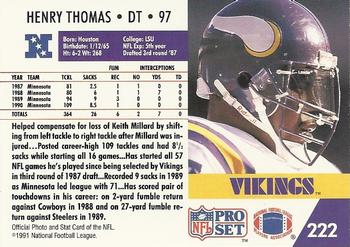 1991 Pro Set #222 Henry Thomas Back
