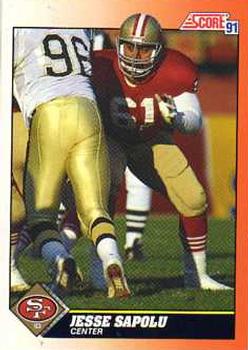 1991 Score #434 Jesse Sapolu Front