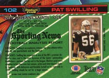 1991 Stadium Club #102 Pat Swilling Back
