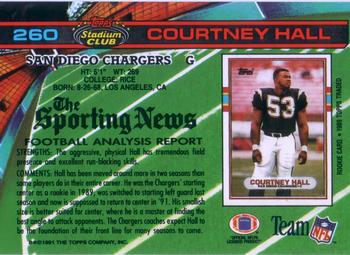 1991 Stadium Club #260 Courtney Hall Back