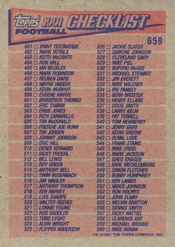 1991 Topps #659 Checklist: 421-560 Back