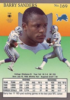 1991 Ultra #169 Barry Sanders Back