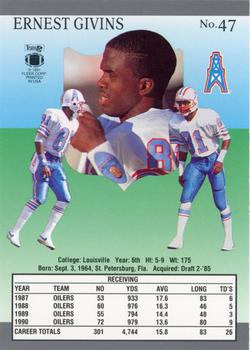 1991 Ultra #47 Ernest Givins Back