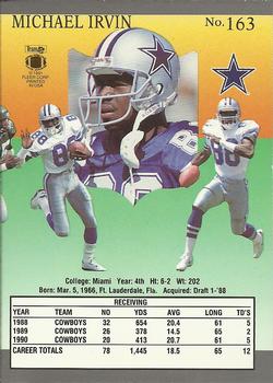 1991 Ultra #163 Michael Irvin Back