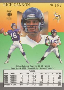 1991 Ultra #197 Rich Gannon Back