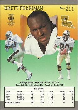 1991 Ultra #211 Brett Perriman Back