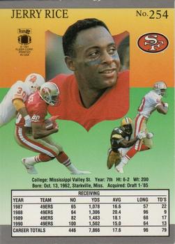 1991 Ultra #254 Jerry Rice Back