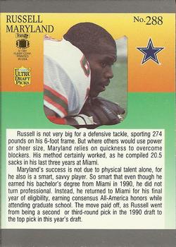1991 Ultra #288 Russell Maryland Back