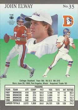 1991 Ultra #35 John Elway Back